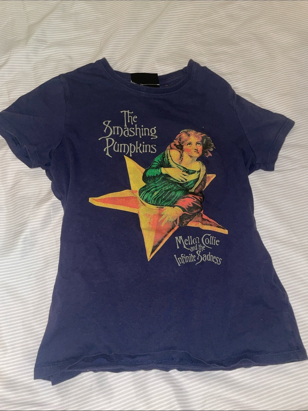 Cotton On Navy Graphic Tee with Yellow & Green Print